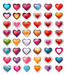 Set of valentine hearts