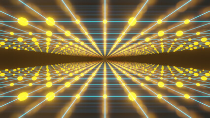 A digital cybernetic structure made of lattices and dots. Abstract background.