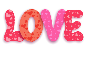 Love letter with hearts pattern for valentine, mothers or women day greeting card.