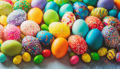 Fototapeta na wymiar Colorful Easter eggs background 
