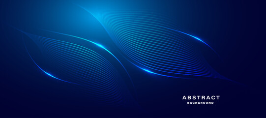 Abstract blue modern background with smooth lines. Dynamic waves. vector illustration.