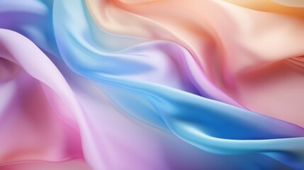 Abstract Multicolor Background with Silk Satin Fabric Dancing in the Air AI Generated