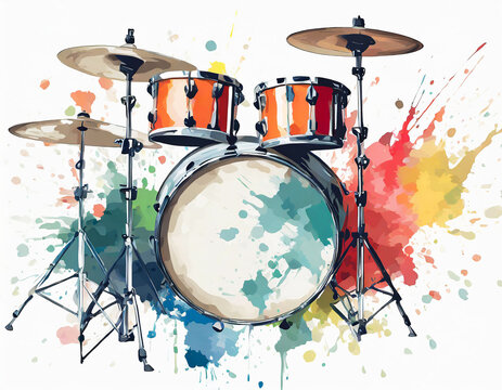 Drump on watercolor illustration painting background on digital art concept, Generative AI.