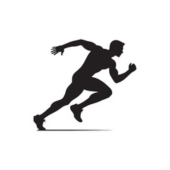 Energized Pursuits: Sportsman Silhouettes Capturing the Energized Pursuits of Athletes in Action - Sportsman Illustration - Athlete Vector
