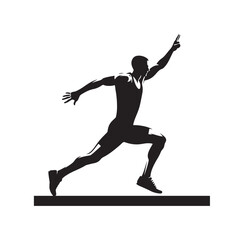 Energized Pursuits: Sportsman Silhouettes Capturing the Energized Pursuits of Athletes in Action - Sportsman Illustration - Athlete Vector
