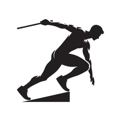 Precision Pursuits: Sportsman Silhouette Set Embodying the Precision and Technique of Athletic Endeavors - Sports Silhouette - Sportsman Vector

