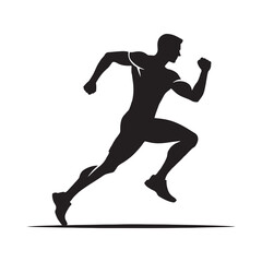 Momentum Symphony: Sportsman Silhouette Collection Creating a Symphony of Momentum in Athletic Movements - Sports Silhouette - Sportsman Vector
