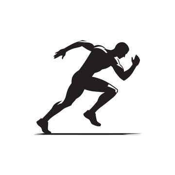 Dynamic Verve: Sportsman Silhouette Set Exhibiting the Dynamic Verve of Athletes Engaged in Sports - Sports Silhouette - Sportsman Vector
