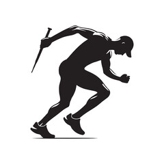 Momentum Symphony: Sportsman Silhouette Collection Creating a Symphony of Momentum in Athletic Movements - Sports Silhouette - Sportsman Vector
