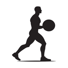 Kinetic Mastery: Sportsman Silhouette Series Mastering the Kinetic Energy of Athletic Performance - Sportsman Illustration - Athlete Vector
