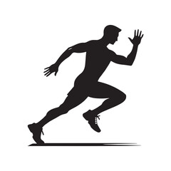 Fototapeta na wymiar Dynamic Endeavors: Sportsman Silhouette Collection Embarking on Dynamic Endeavors in the Realm of Athletics - Sports Silhouette - Sportsman Vector 