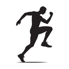 Fototapeta na wymiar Kinetic Mastery: Sportsman Silhouette Series Mastering the Kinetic Energy of Athletic Performance - Sportsman Illustration - Athlete Vector 