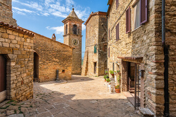 The picturesque village of Casale Marittimo, in the Province of Siena, Tuscany, Italy - obrazy, fototapety, plakaty