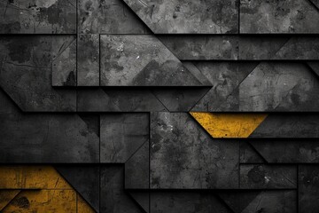Modern Elegance: Yellow and Black Geometric Shapes Define a Striking Website Header Style Background Wallpaper