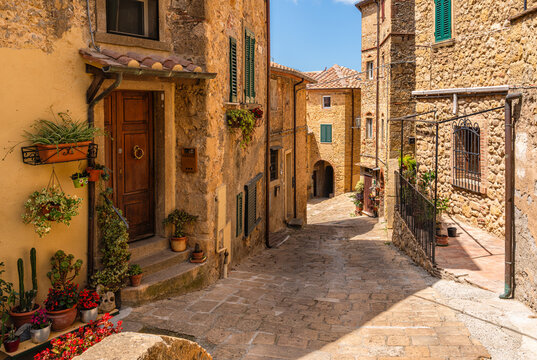 Fototapeta The picturesque village of Casale Marittimo, in the Province of Siena, Tuscany, Italy