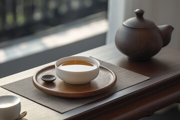 Traditional Korean teas offer health benefits and emotional stability, and are known for their exceptional taste and fragrance. generative ai - obrazy, fototapety, plakaty