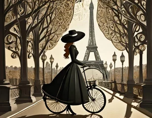 Foto op Canvas Femme élégante à Paris © David Bleja