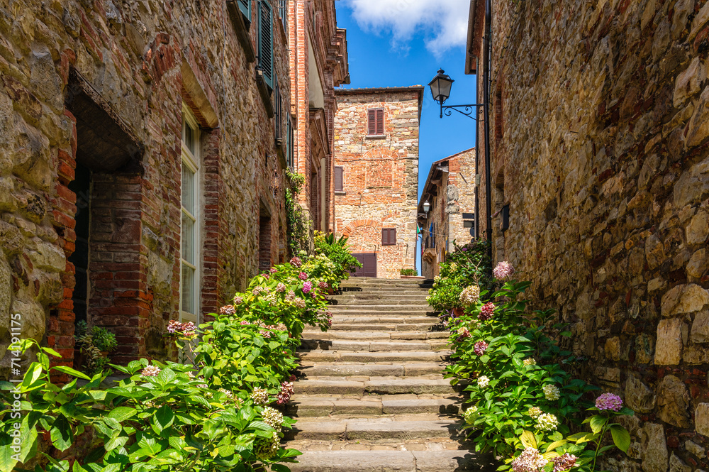 Wall mural Lucignano, wonderful village in the Province of Arezzo. Tuscany, Italy.