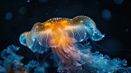 Fototapeta premium Ethereal macro shot of jellyfish bell