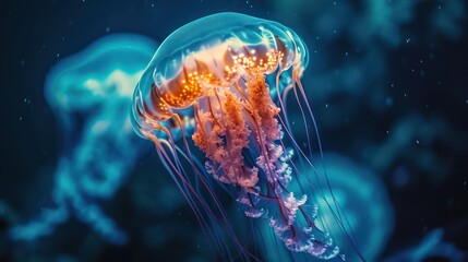 Fototapeta premium Ethereal macro shot of jellyfish bell