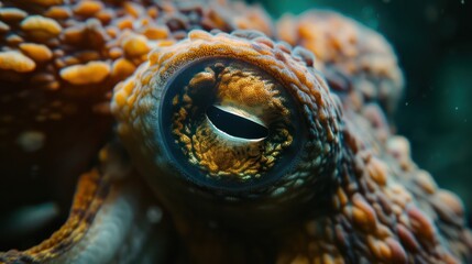 Macro shot focusing on octopus eye