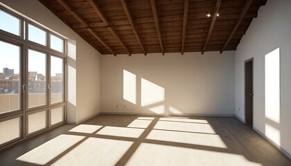 Fototapeta premium An abstract universal background for a presentation with a blue wall and beautiful highlights of light and shadow