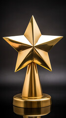 Golden Star Award on a Black Background