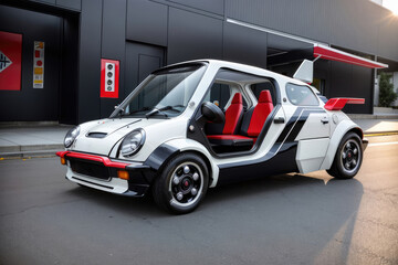 Modern car design with futuristic and sustainable technology