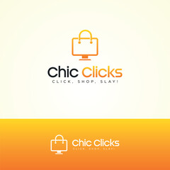 Chic Clicks Online Shopping Digital Commerce Emblem logo