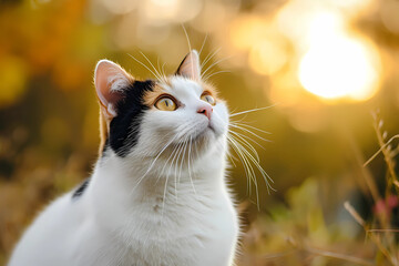 Japanese Bobtail cat - Originated in Japan, known for their unique bobbed tail and friendly,...