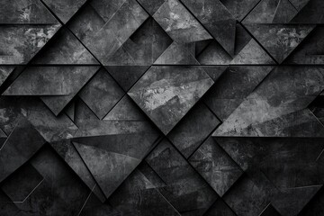 Sleek Charcoal Elegance: Abstract Banner in Black and Grey, Featuring Geometric Shapes and Subtle Shading Gradient for a Stylish Background Wallpaper