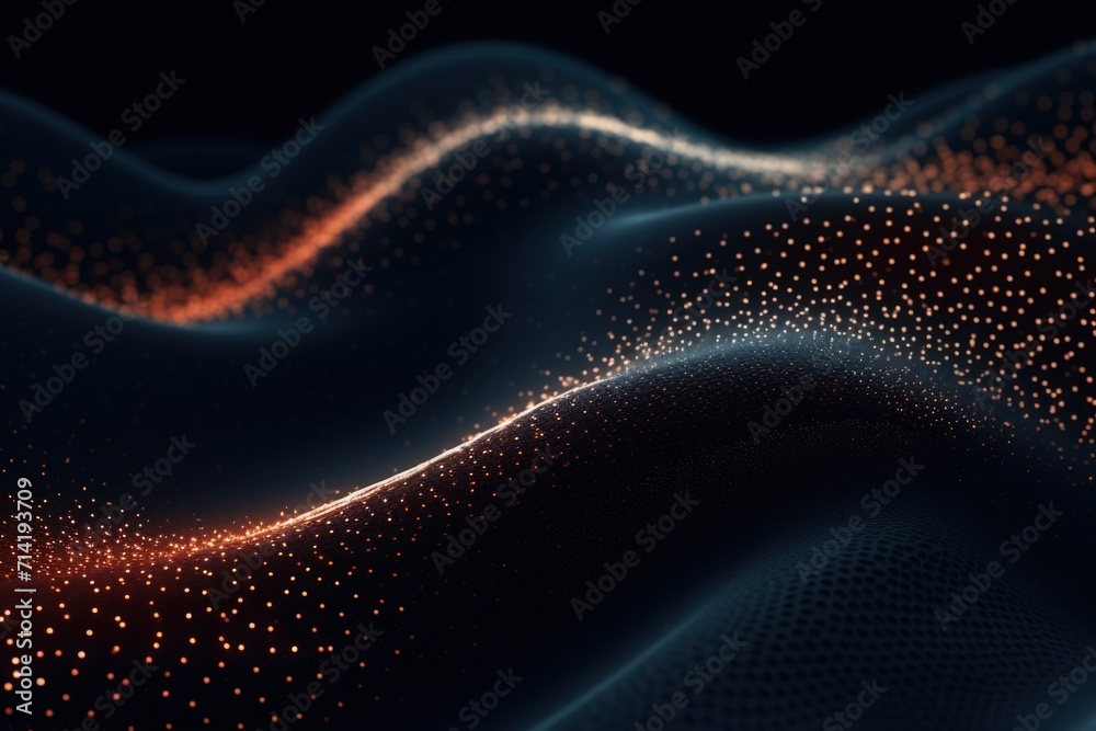Poster abstract network connection structure with dots and lines.