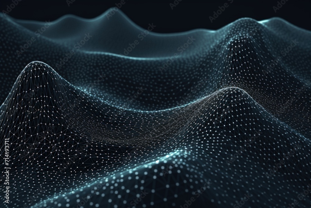 Poster abstract network connection structure with dots and lines.