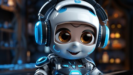 3D render Customer Support Chatbots: Develop an AI-powered chatbot to handle customer inquiries and support. generative ai - obrazy, fototapety, plakaty