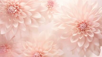 A serene bouquet of blush pink and peach flowers with a soft glow. Generative AI.
