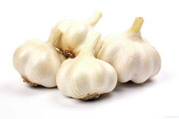 Multiple garlic, isolated white background