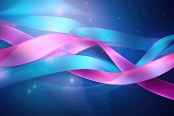 Abstract background awareness pink purple and teal ribbon 