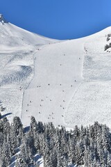 Slopes of Courchevel ski resort 