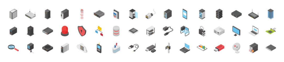  Network Data Center icons vector illustration