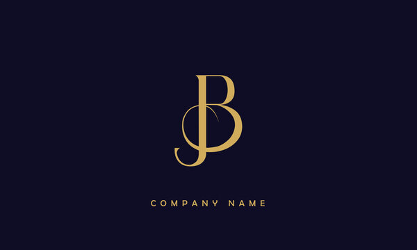 JB, BJ, J, B Abstract Letters Logo Monogram