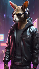 Wallaby Synthwave Serenity Down Under by Alex Petruk AI GENERATED