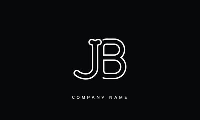 JB, BJ, J, B Abstract Letters Logo Monogram