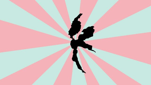 Animated map of the city of Halmahera in Indonesia with a rotating background