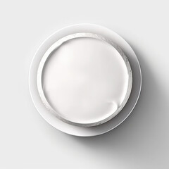 a plain white cake mockup view from over the to