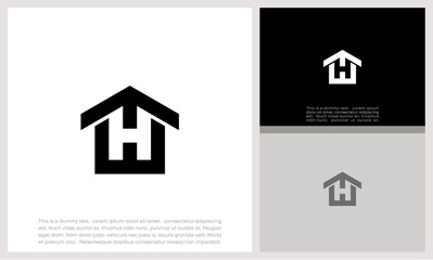 Initials H logo design. Initial Letter Logo. Innovative high tech logo template. Real Estate Logo.