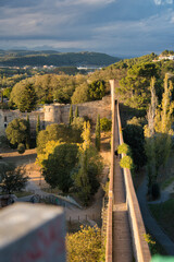 Naklejka premium Girona, Spain, Catalonia, Old town, Cathedral, City river,