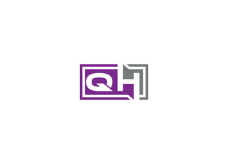 QH minimalist modern logo design vector icon template