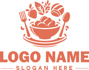 restaurant, bar, coffee shop, bbq, bakery, cafe, food logo and icon symbol clean flat modern minimalist business logo design editable vector