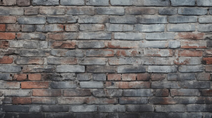 Old brick wall background, ash gray grunge texture or pattern for design. Generative ai