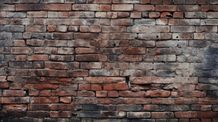 Old brick wall background, ashy colors grunge texture or pattern for design. Generative ai